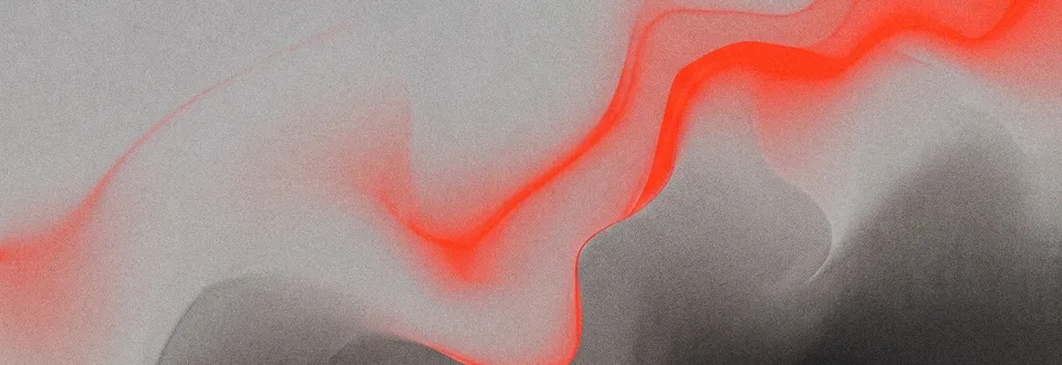 Abstrakte rote Visualisierung eines neuronalen Netzwerks auf hellem Hintergrund