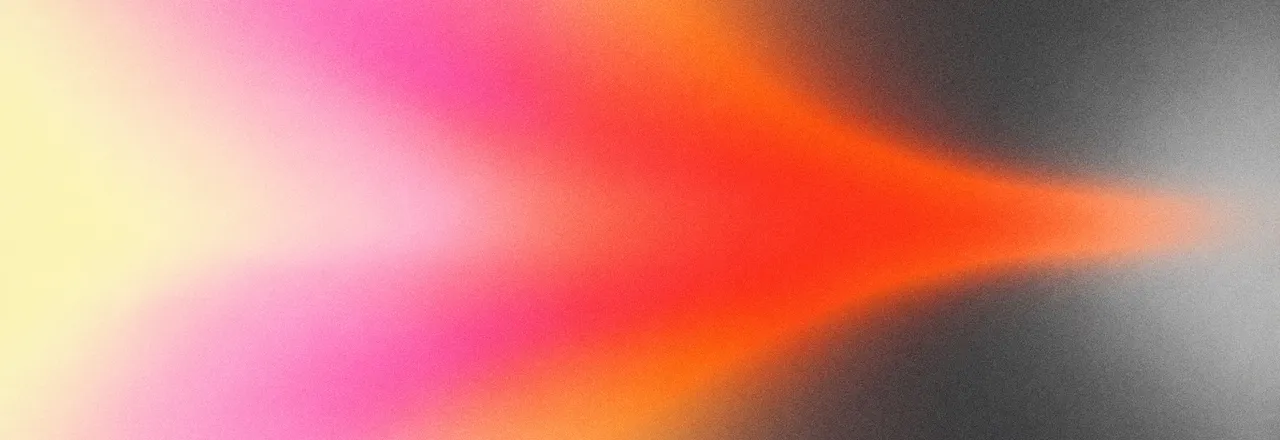 Grainy gradient flowing from pale yellow through pink and orange into dark grey