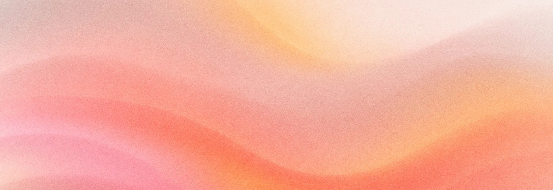 Soft grainy gradient of pink, coral, orange and cream waves flowing from left to right