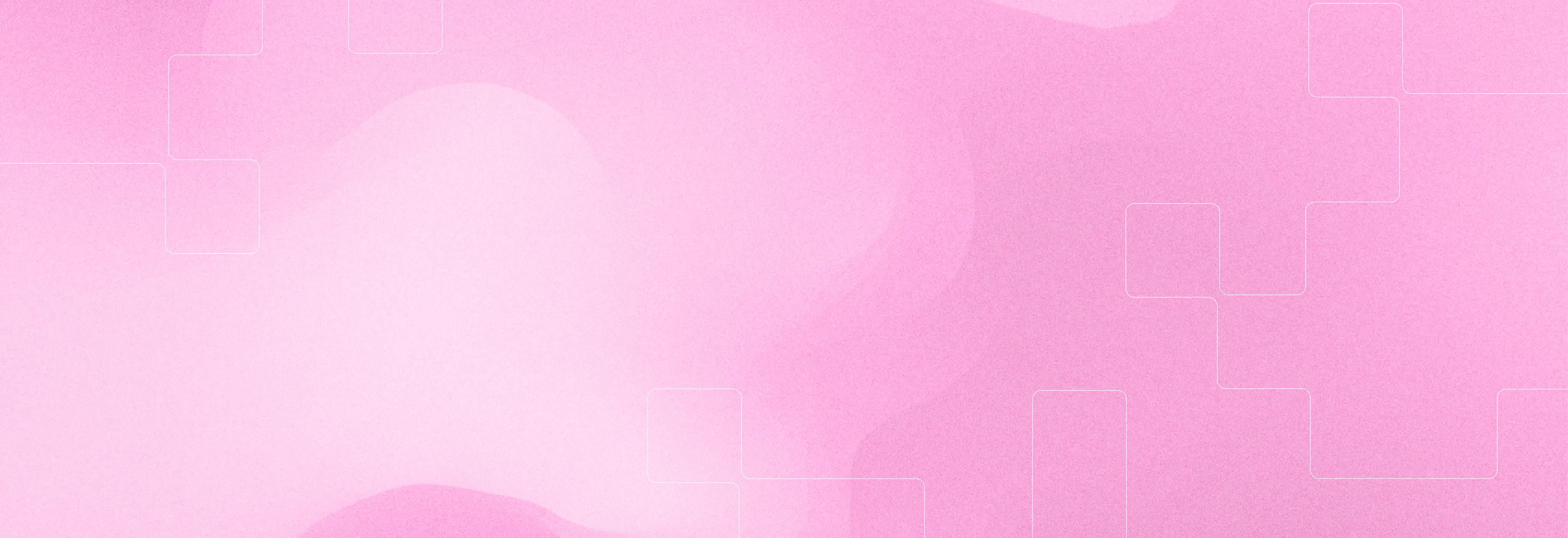 Pink gradient with soft light shapes and thin outlines of interlocking squares