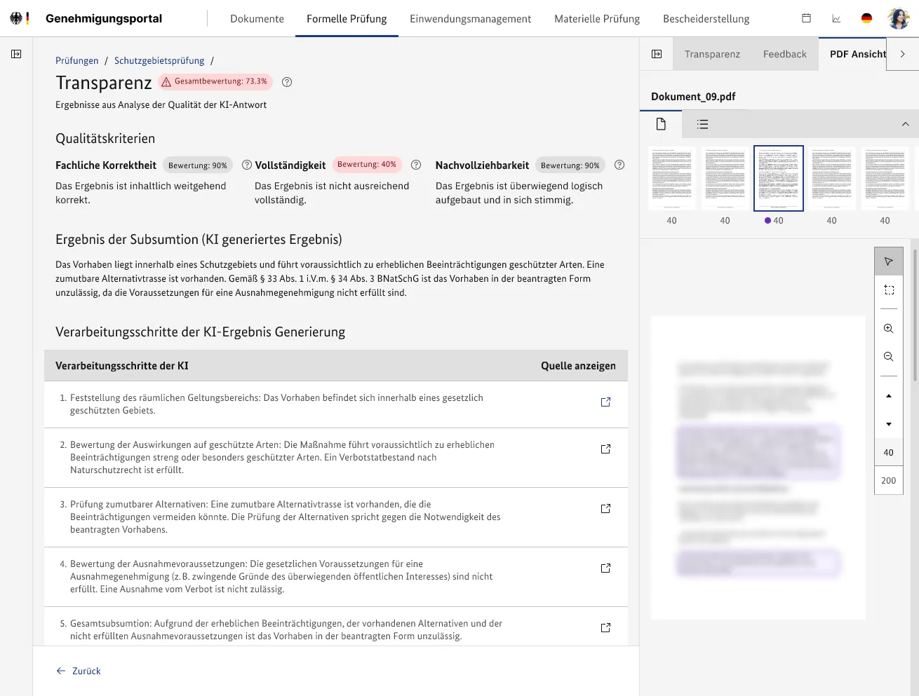 Screenshot of the SPARK application showing a confidence score and traceable source references for an AI answer